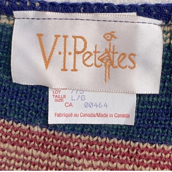 Vintage VIPetites Jacquard Southwestern Print Button Up Knit Vest L - Picture 3 of 9